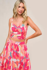 ROMANTICALLY SPEAKING WOVEN TOP AND SKIRT SET - Flying Tomato - Flyclothing LLC