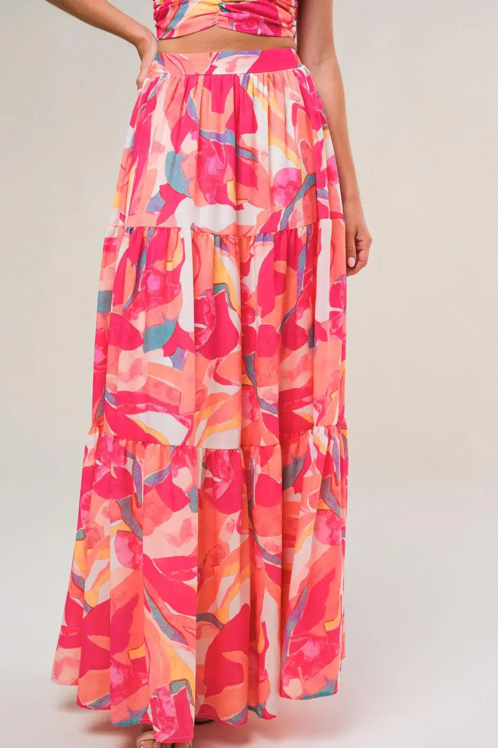 ROMANTICALLY SPEAKING WOVEN TOP AND SKIRT SET - Flying Tomato - Flyclothing LLC