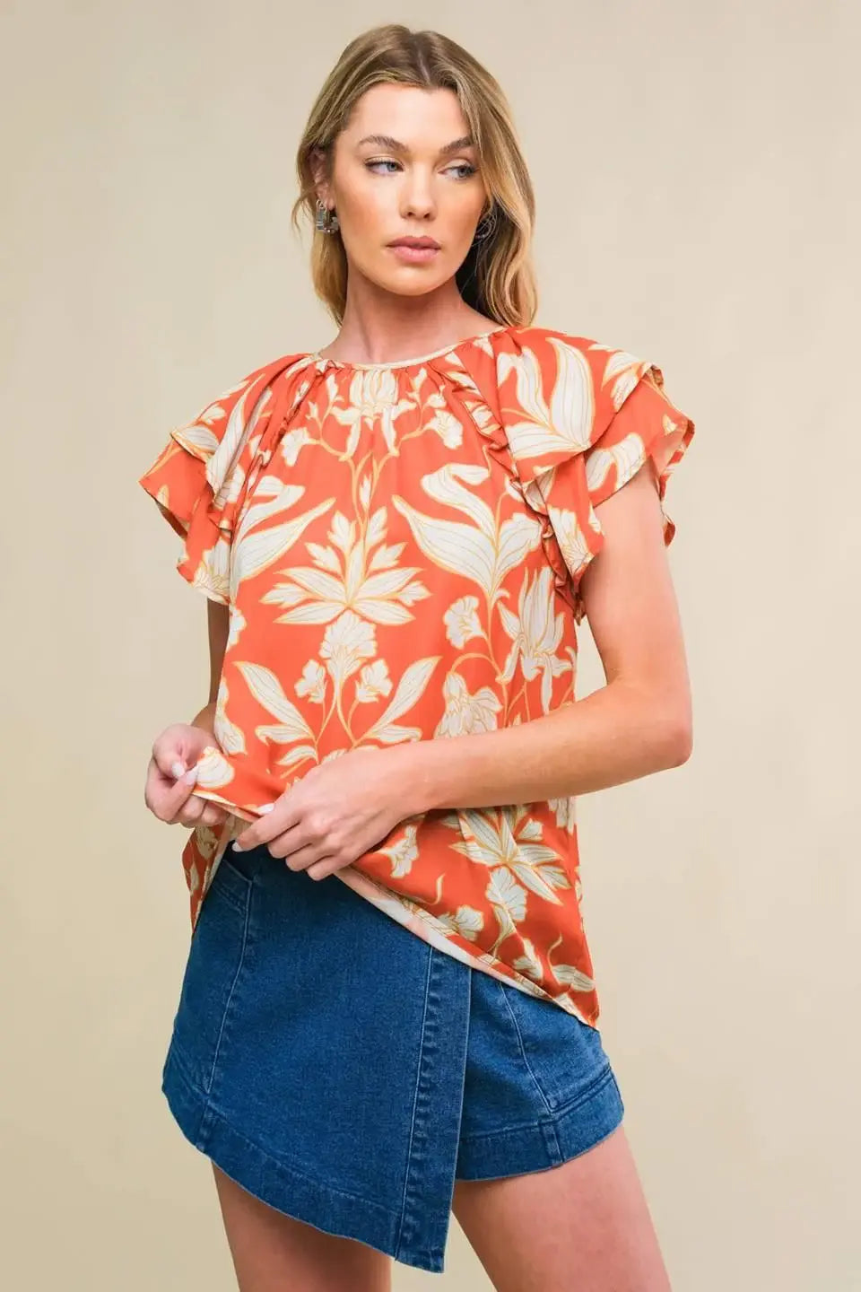 INTO THE SKY WOVEN TOP - Flying Tomato - Flyclothing LLC