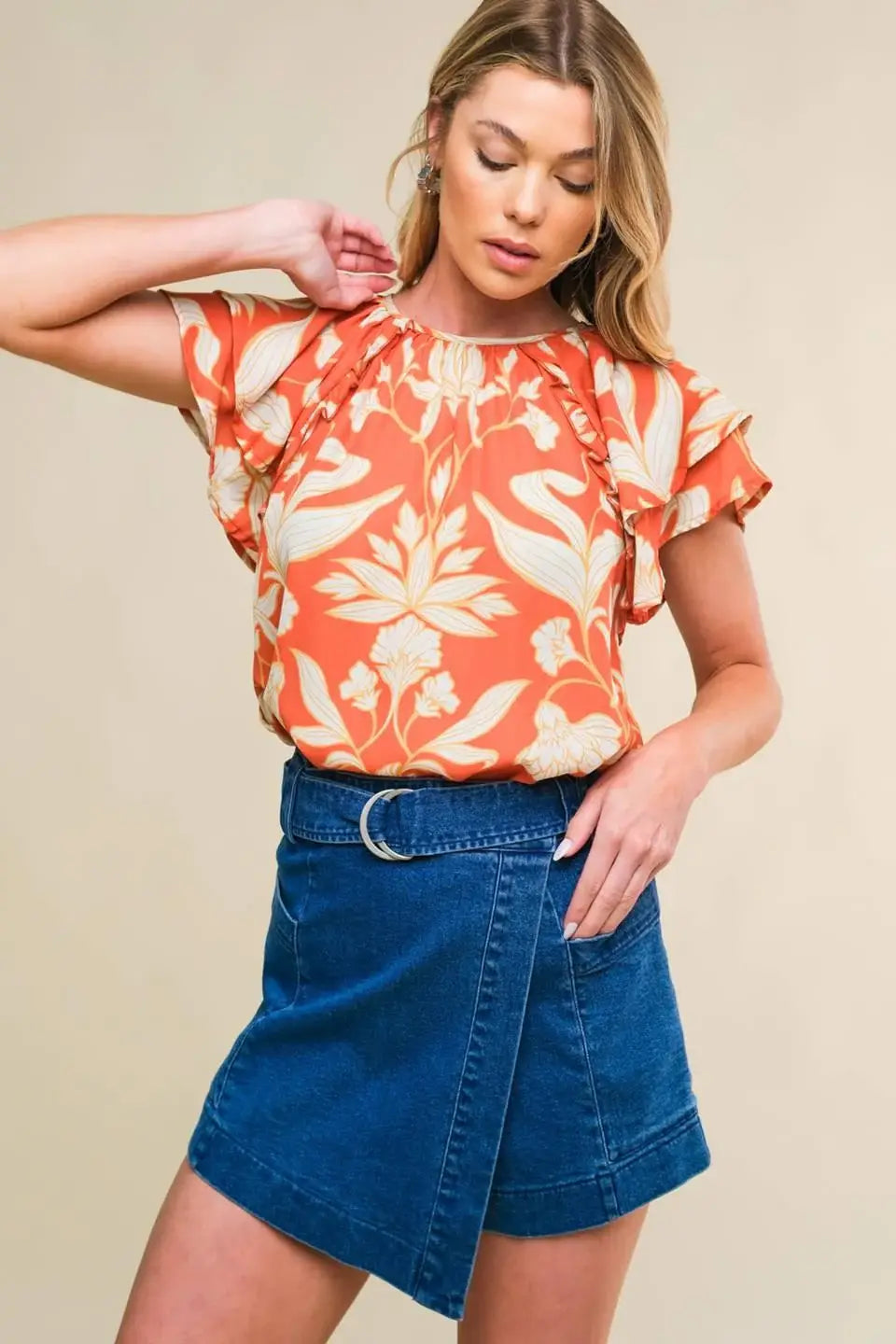 INTO THE SKY WOVEN TOP - Flying Tomato - Flyclothing LLC