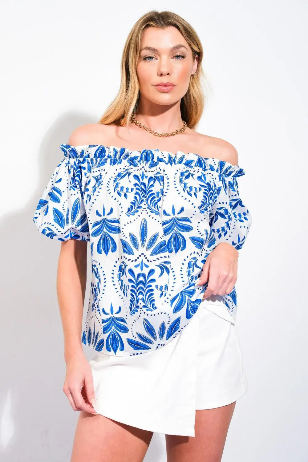 DIVIDE AND CONTOUR WOVEN TOP - Flying Tomato - Flyclothing LLC