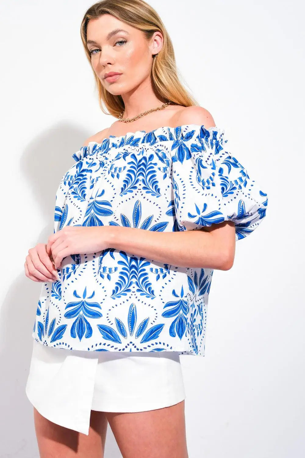 DIVIDE AND CONTOUR WOVEN TOP - Flying Tomato - Flyclothing LLC