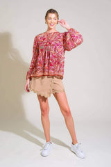 TIME AFTER TIME WOVEN TOP - Flying Tomato - Flyclothing LLC