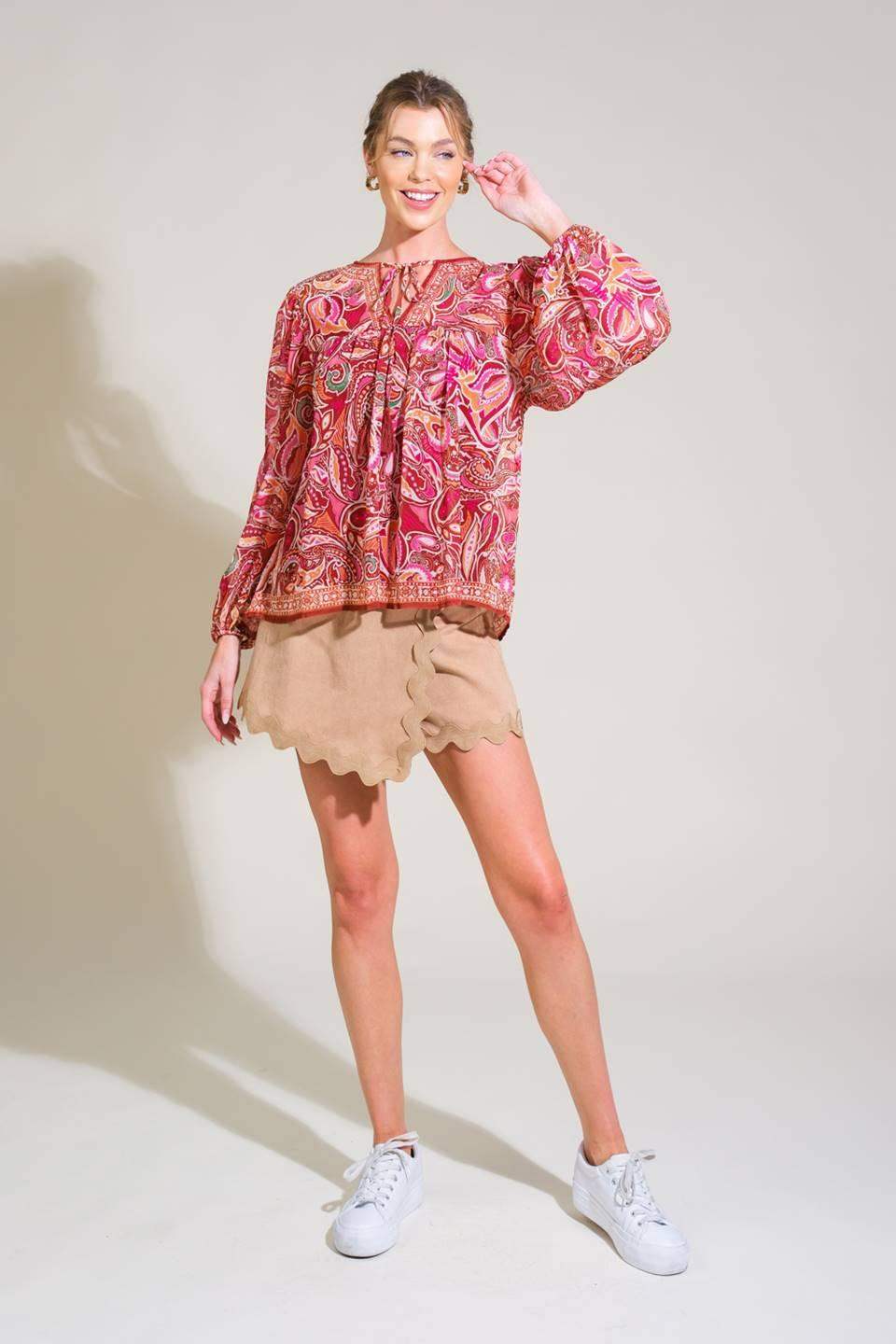 TIME AFTER TIME WOVEN TOP - Flying Tomato - Flyclothing LLC