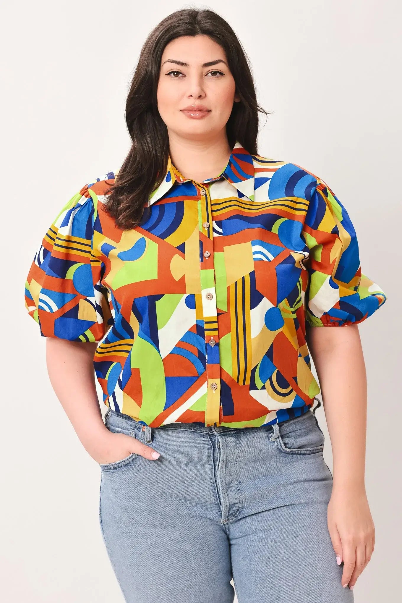 HEART ON DISPLAY WOVEN TOP - Flying Tomato - Flyclothing LLC