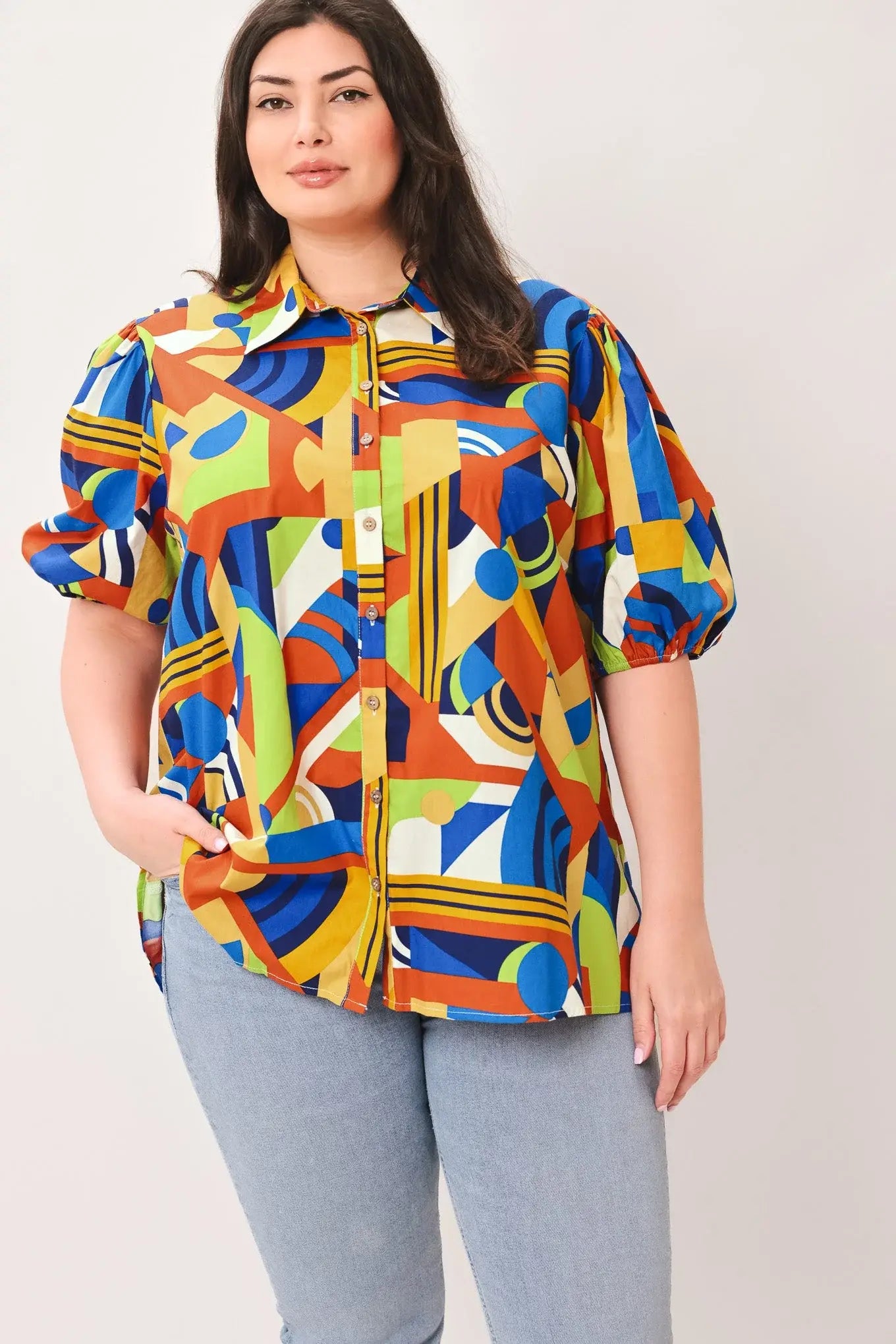HEART ON DISPLAY WOVEN TOP - Flying Tomato - Flyclothing LLC