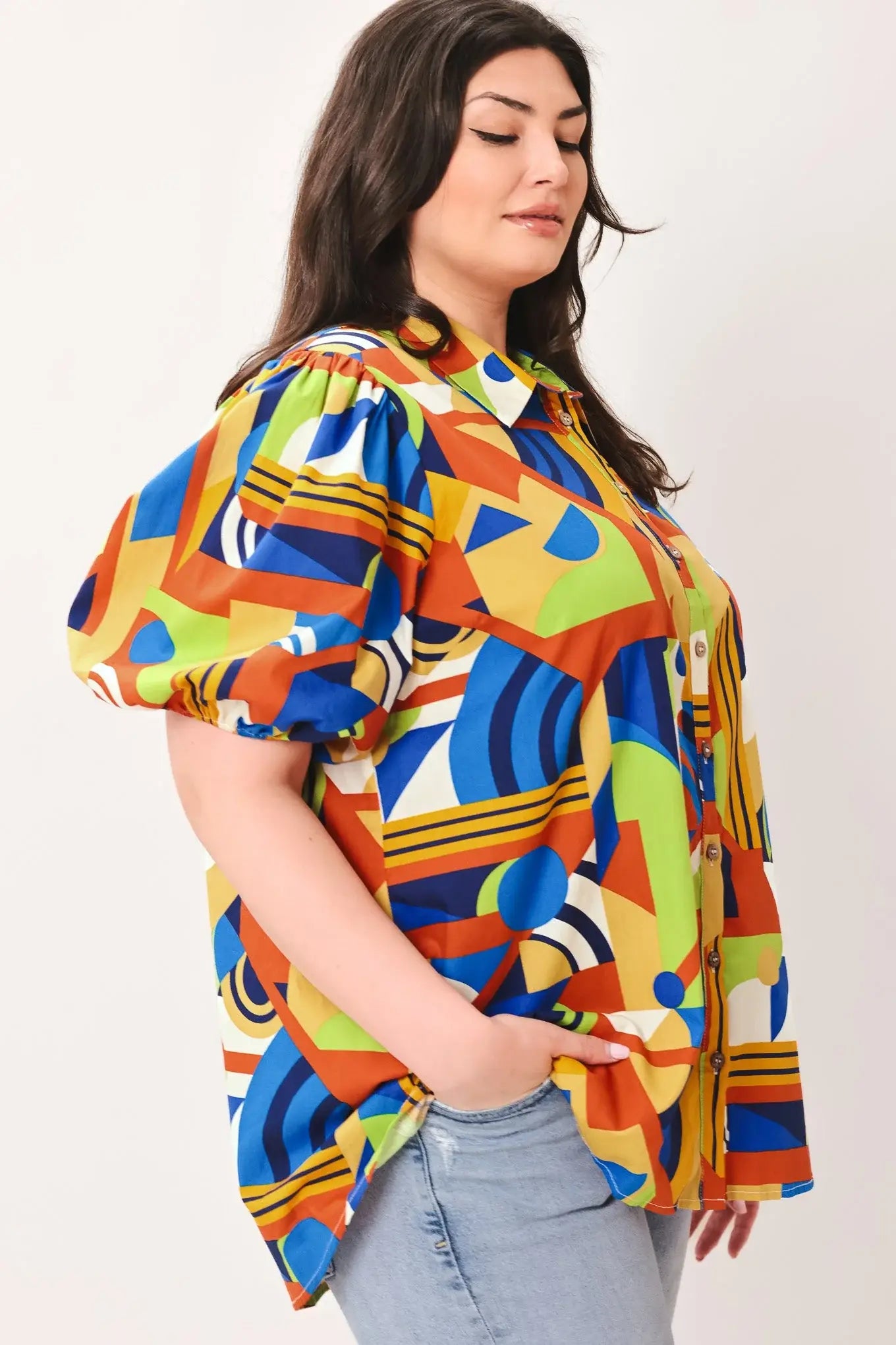 HEART ON DISPLAY WOVEN TOP - Flying Tomato - Flyclothing LLC