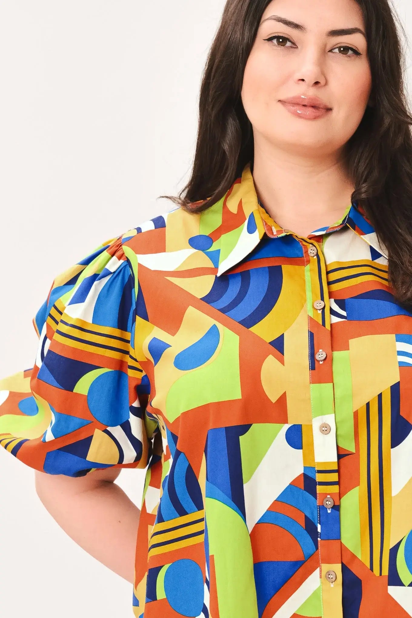 HEART ON DISPLAY WOVEN TOP - Flying Tomato - Flyclothing LLC