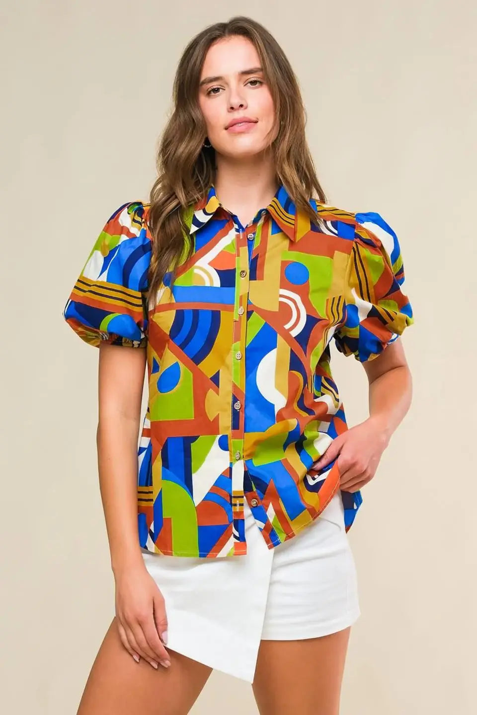 HEART ON DISPLAY WOVEN TOP - Flying Tomato - Flyclothing LLC