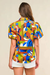 HEART ON DISPLAY WOVEN TOP - Flying Tomato - Flyclothing LLC