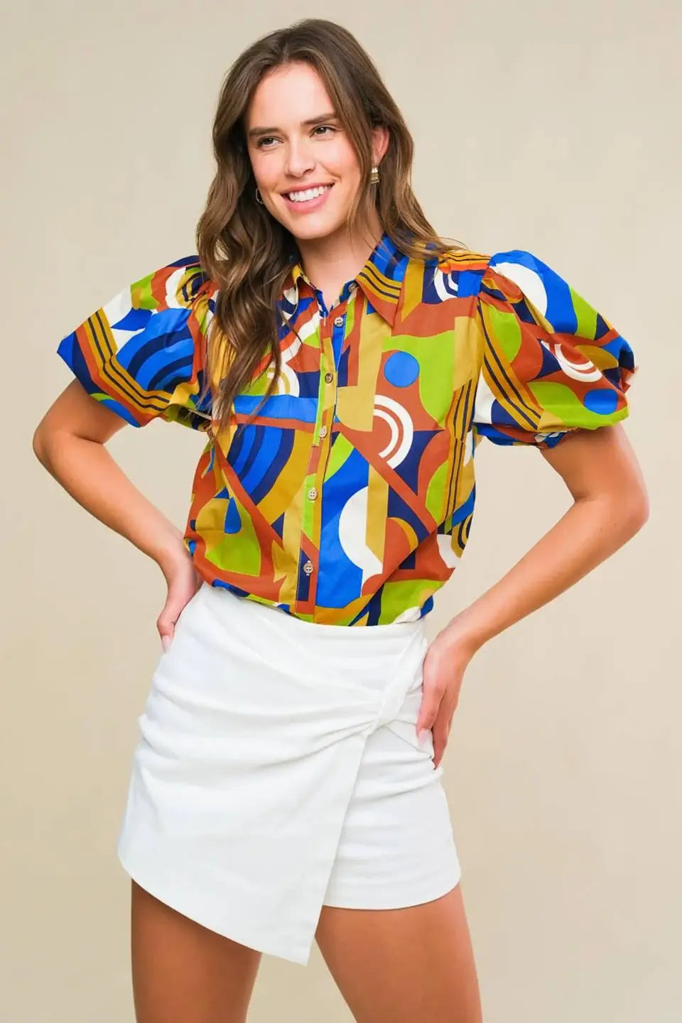 HEART ON DISPLAY WOVEN TOP - Flying Tomato - Flyclothing LLC