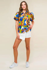 HEART ON DISPLAY WOVEN TOP - Flying Tomato - Flyclothing LLC