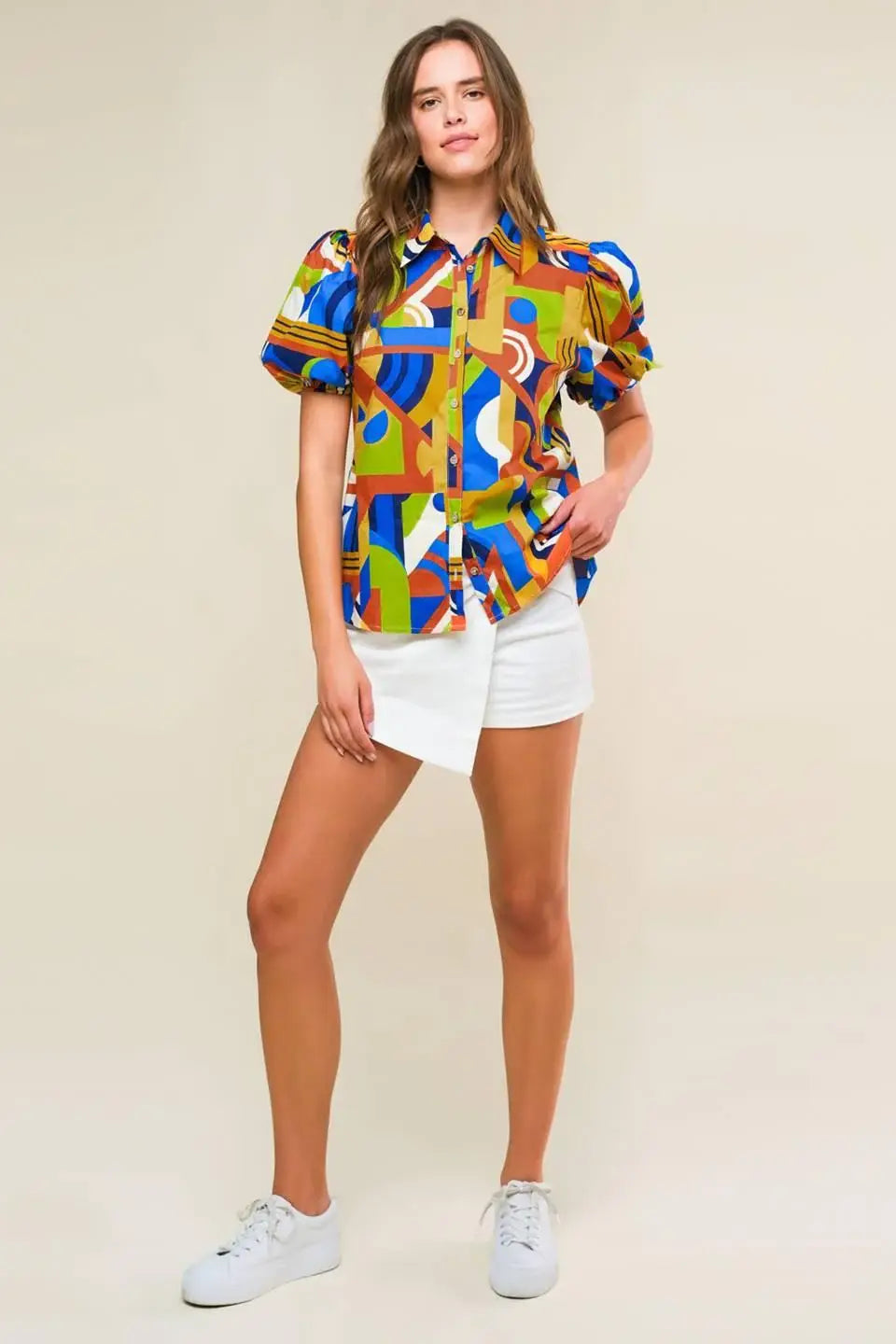 HEART ON DISPLAY WOVEN TOP - Flying Tomato - Flyclothing LLC