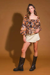 BEAMING PERFECTION WOVEN TOP - Flying Tomato - Flyclothing LLC