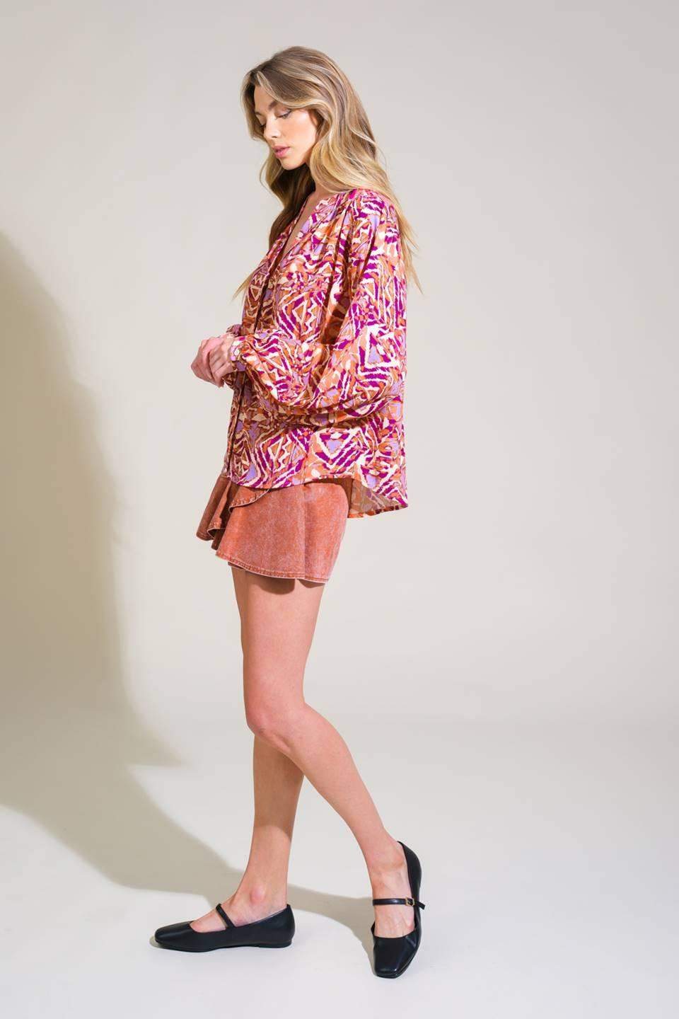 URBAN ELEGANCE WOVEN TOP - Flying Tomato - Flyclothing LLC