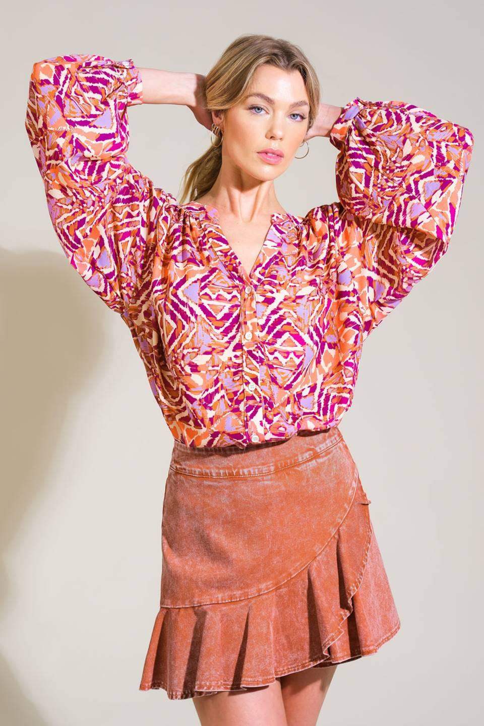 URBAN ELEGANCE WOVEN TOP - Flying Tomato - Flyclothing LLC