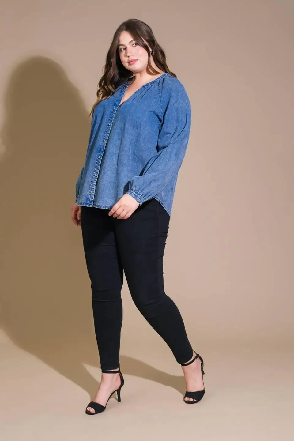 MUSING ABOUT YOU DENIM TOP - Flying Tomato - Flyclothing LLC