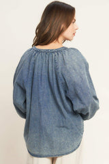 MUSING ABOUT YOU DENIM TOP - Flying Tomato - Flyclothing LLC