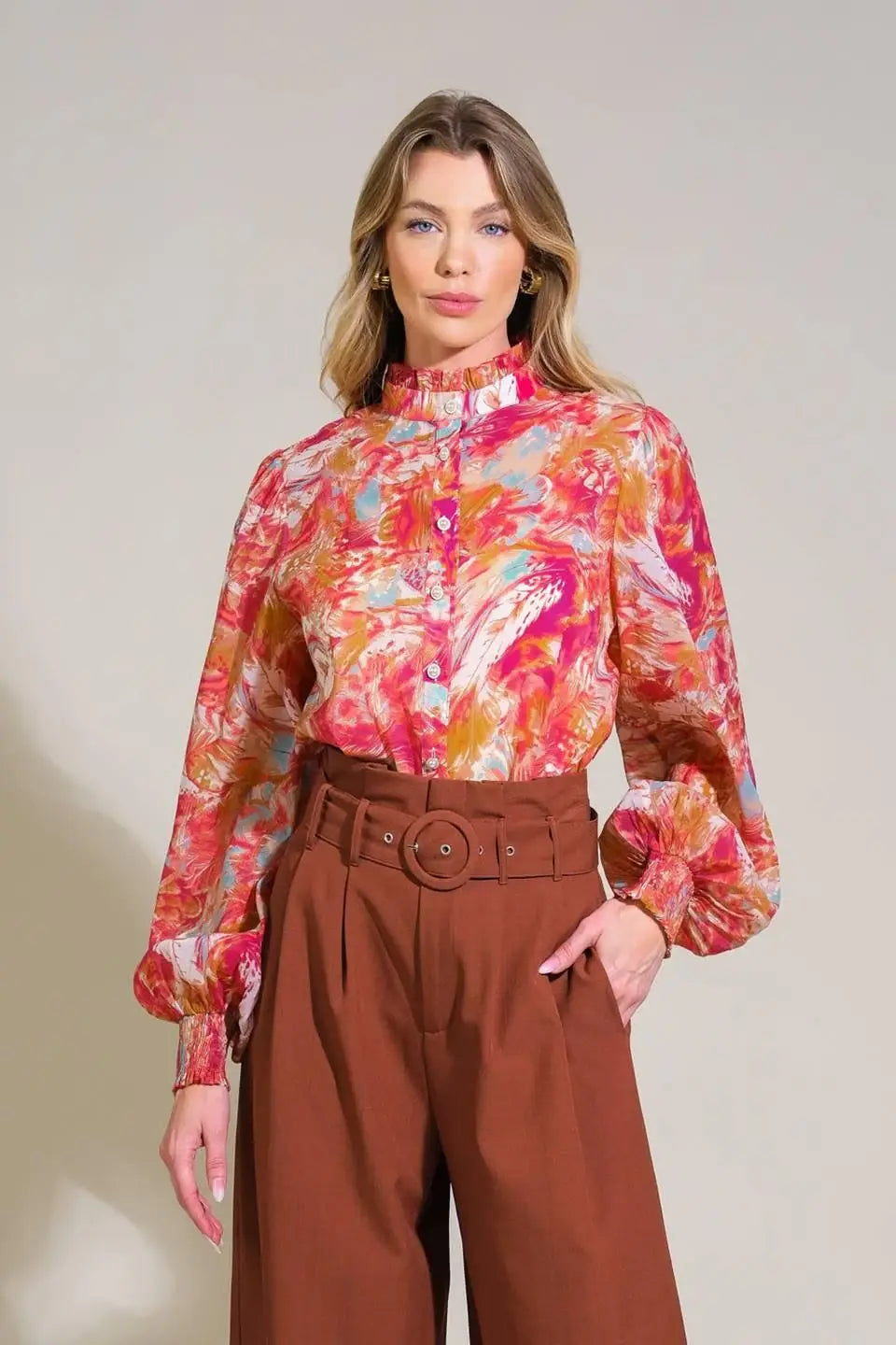 SEASONAL MOVES WOVEN TOP - Flying Tomato - Flyclothing LLC