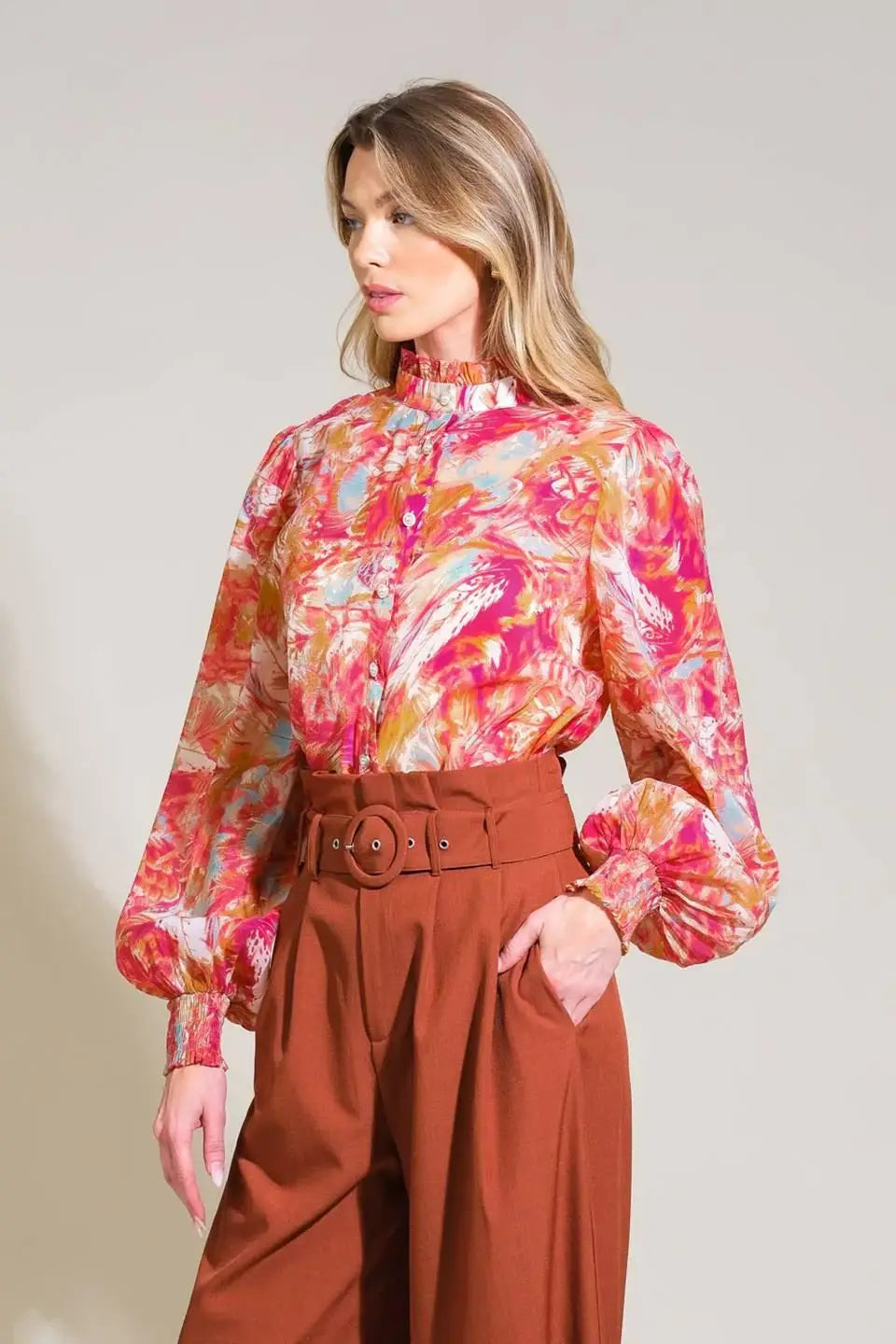 SEASONAL MOVES WOVEN TOP - Flying Tomato - Flyclothing LLC