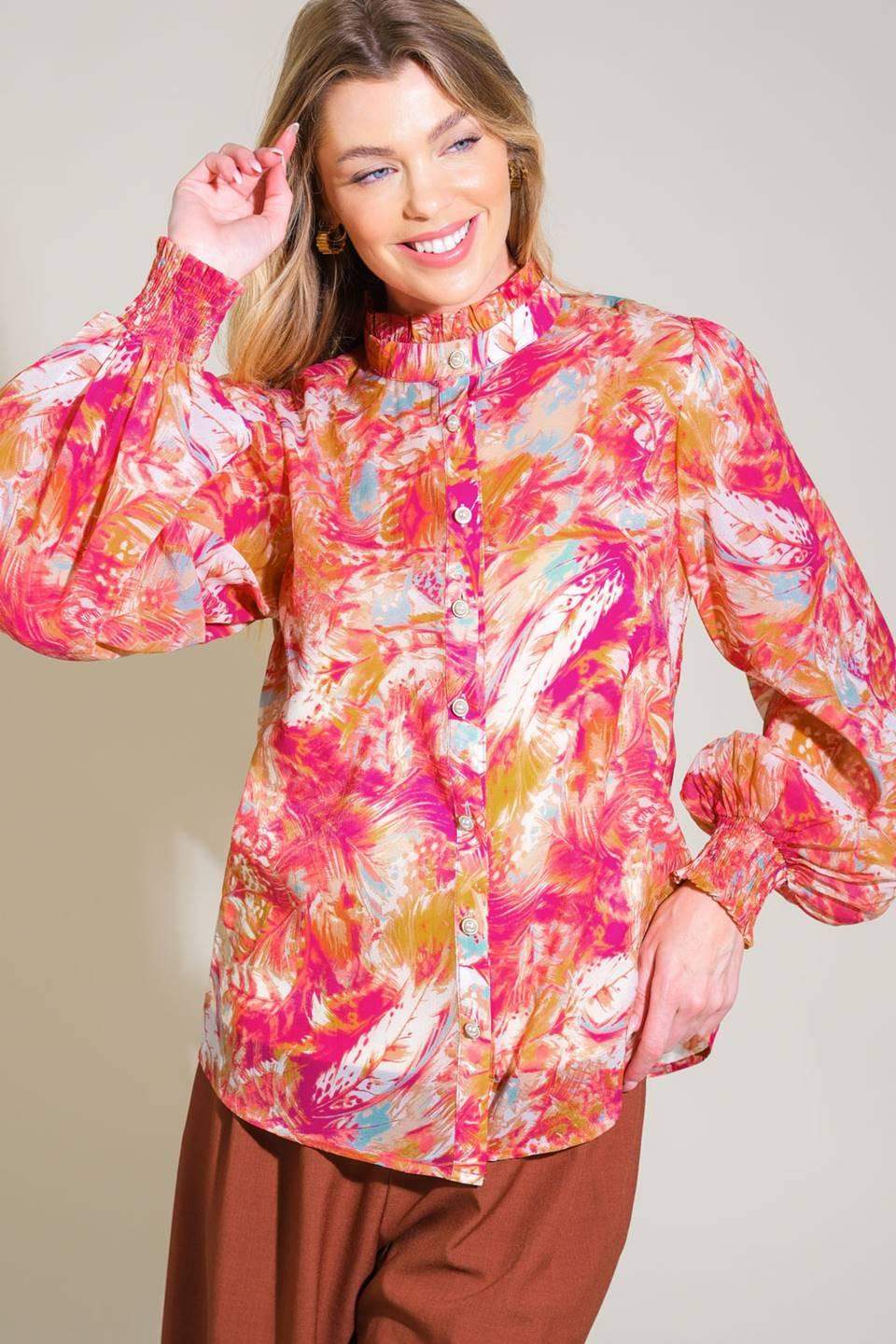 SEASONAL MOVES WOVEN TOP - Flying Tomato - Flyclothing LLC