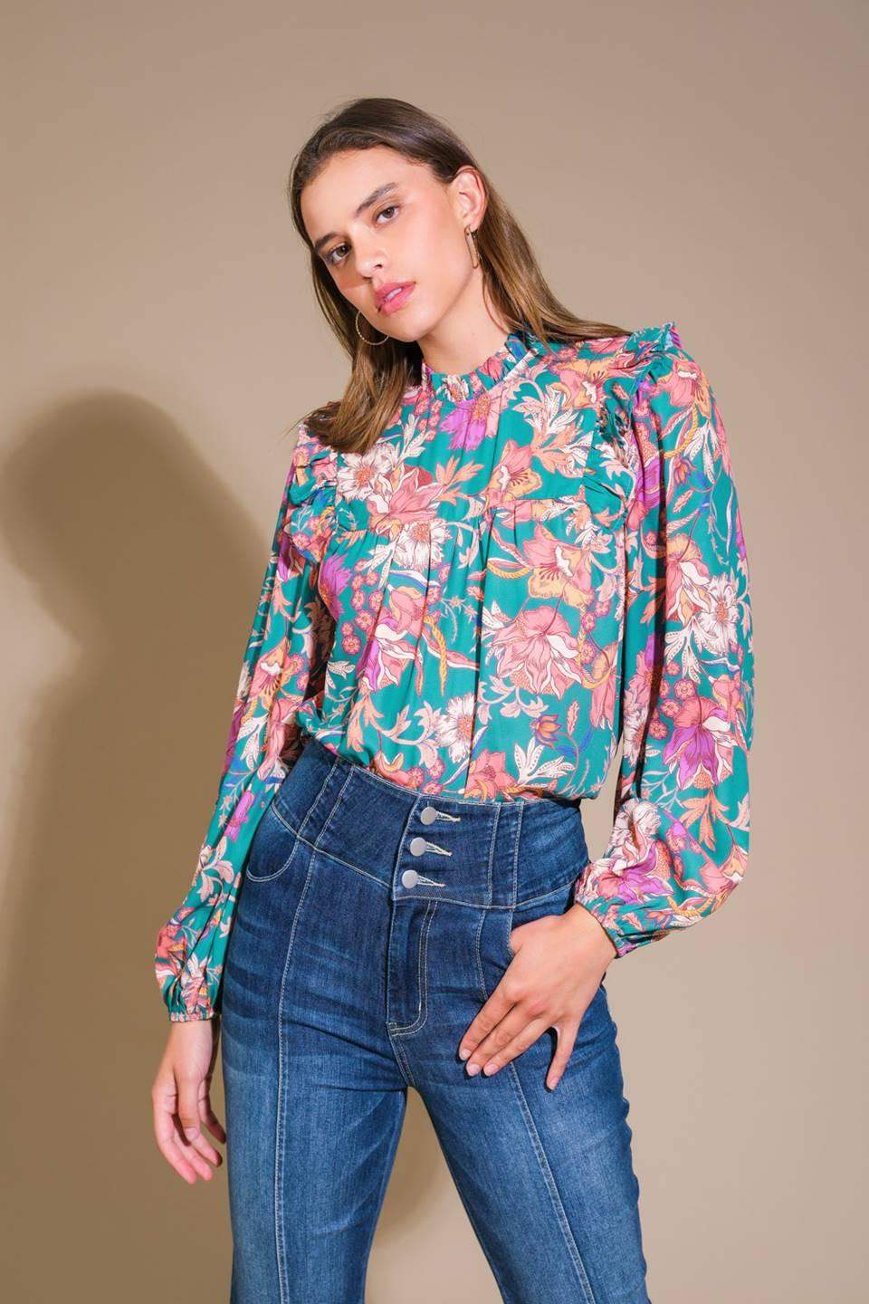 UNFORGETTABLE COMPOSURE WOVEN TOP - Flying Tomato - Flyclothing LLC