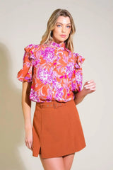 MEMORIES IN FOCUS WOVEN TOP - Flying Tomato - Flyclothing LLC