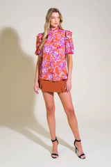 MEMORIES IN FOCUS WOVEN TOP - Flying Tomato - Flyclothing LLC