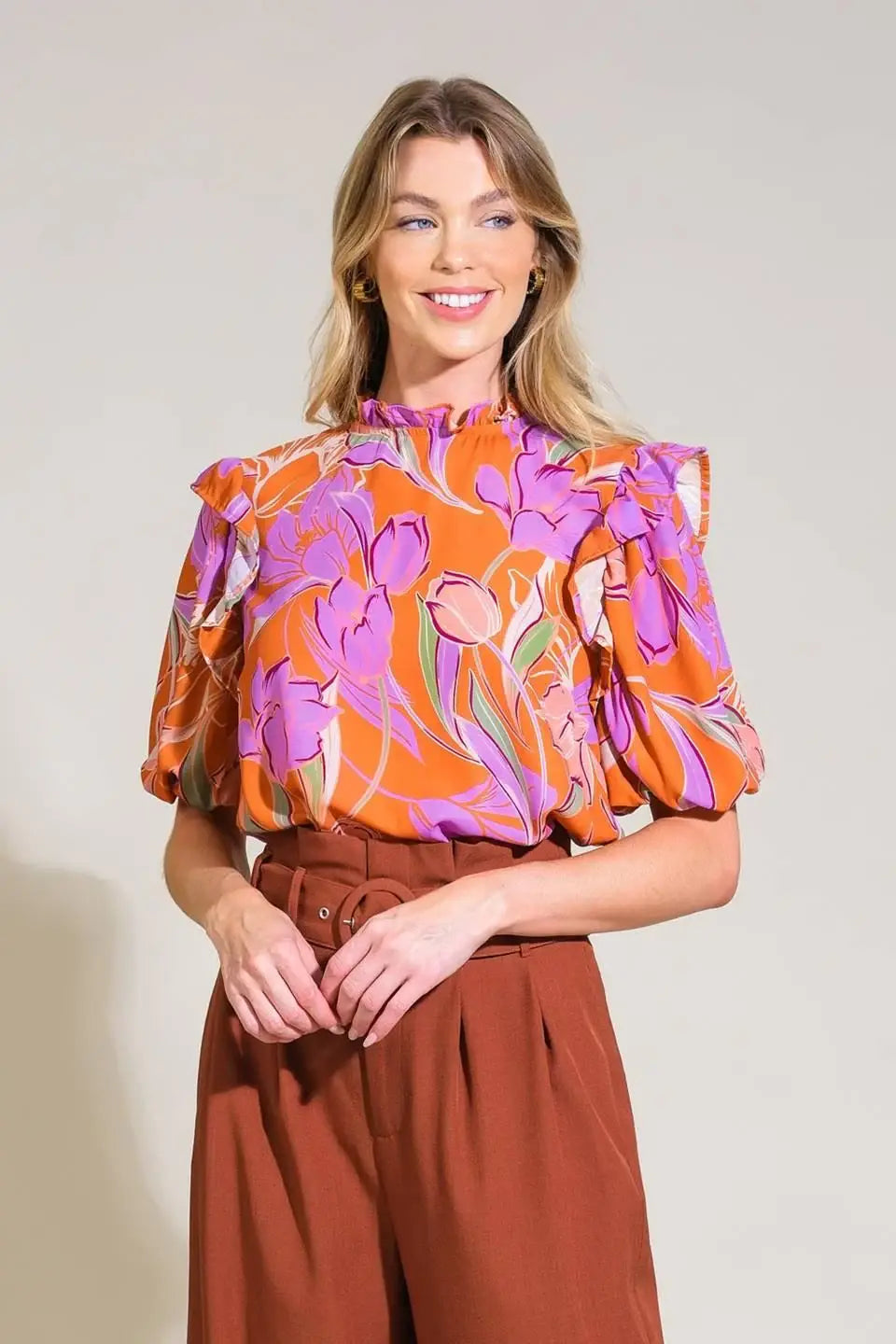 GLOWING GIRL WOVEN TOP - Flying Tomato - Flyclothing LLC