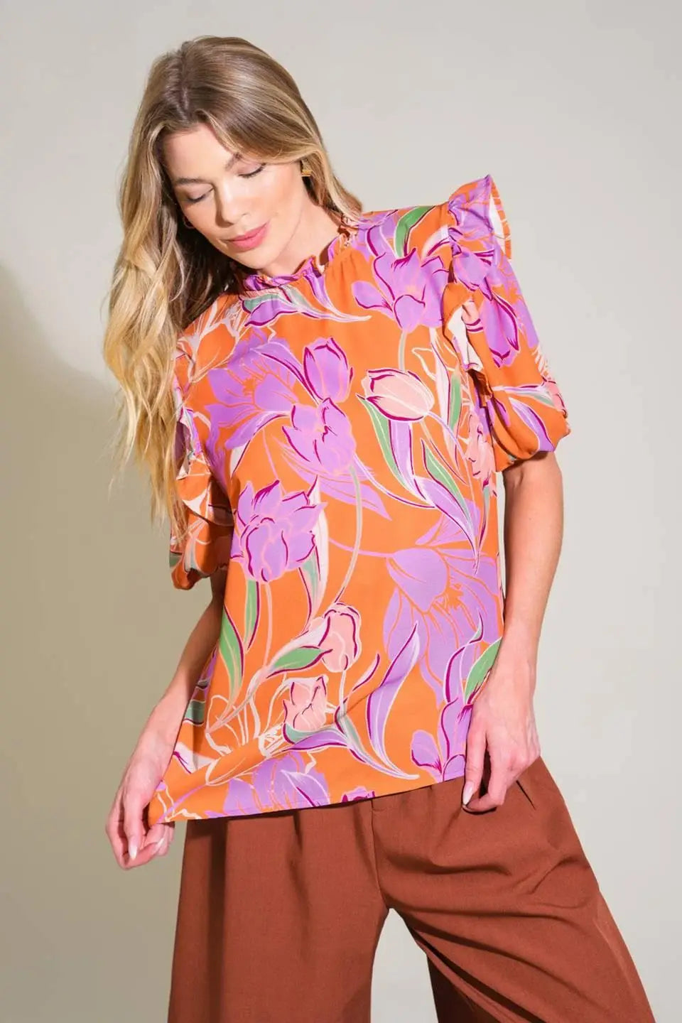 GLOWING GIRL WOVEN TOP - Flying Tomato - Flyclothing LLC