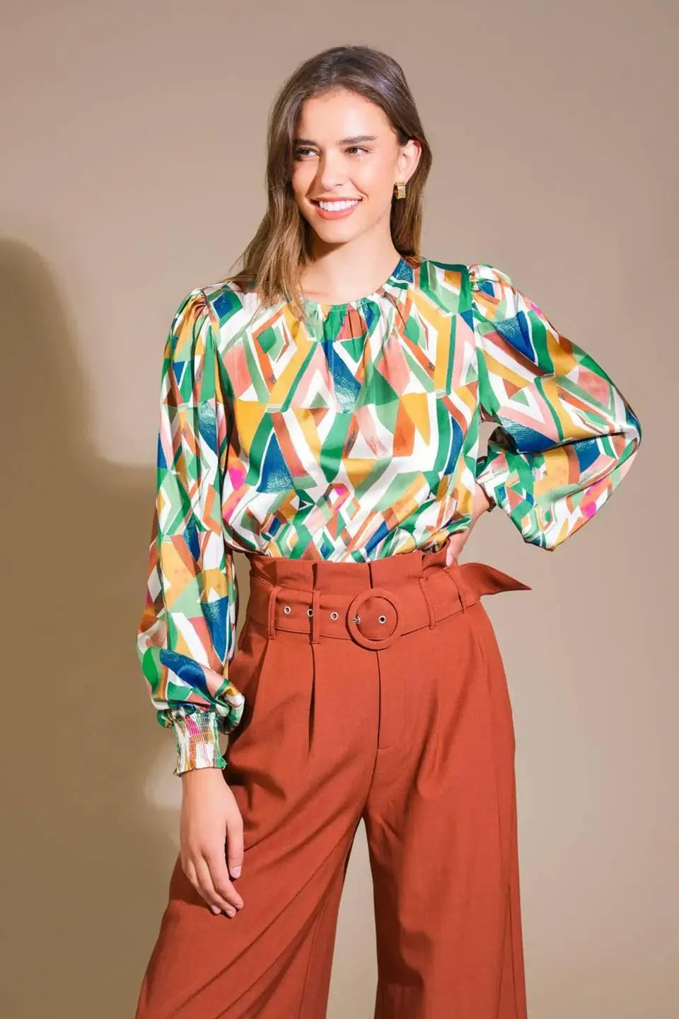 RADIANT POISE WOVEN TOP - Flying Tomato - Flyclothing LLC