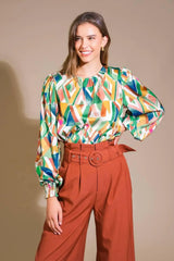 RADIANT POISE WOVEN TOP - Flying Tomato - Flyclothing LLC