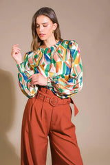 RADIANT POISE WOVEN TOP - Flying Tomato - Flyclothing LLC