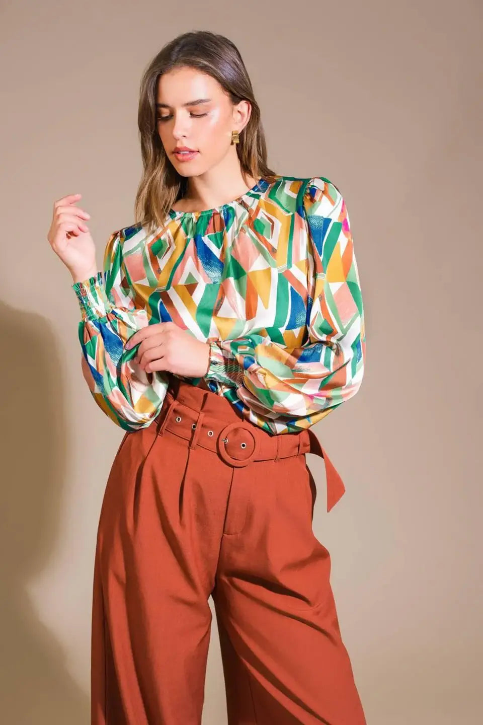 RADIANT POISE WOVEN TOP - Flying Tomato - Flyclothing LLC