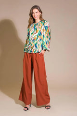 RADIANT POISE WOVEN TOP - Flying Tomato - Flyclothing LLC
