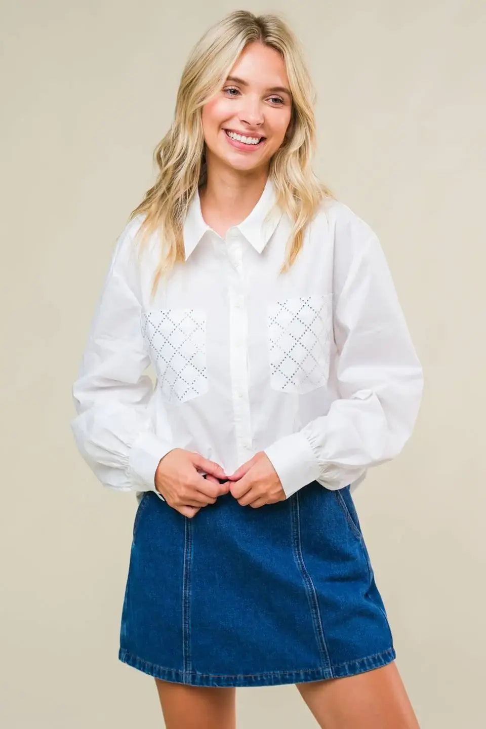 REFINED BREEZE BUTTON-UP TOP - Flying Tomato - Flyclothing LLC