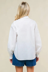 REFINED BREEZE BUTTON-UP TOP - Flying Tomato - Flyclothing LLC