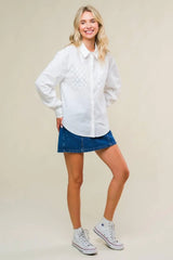 REFINED BREEZE BUTTON-UP TOP - Flying Tomato - Flyclothing LLC