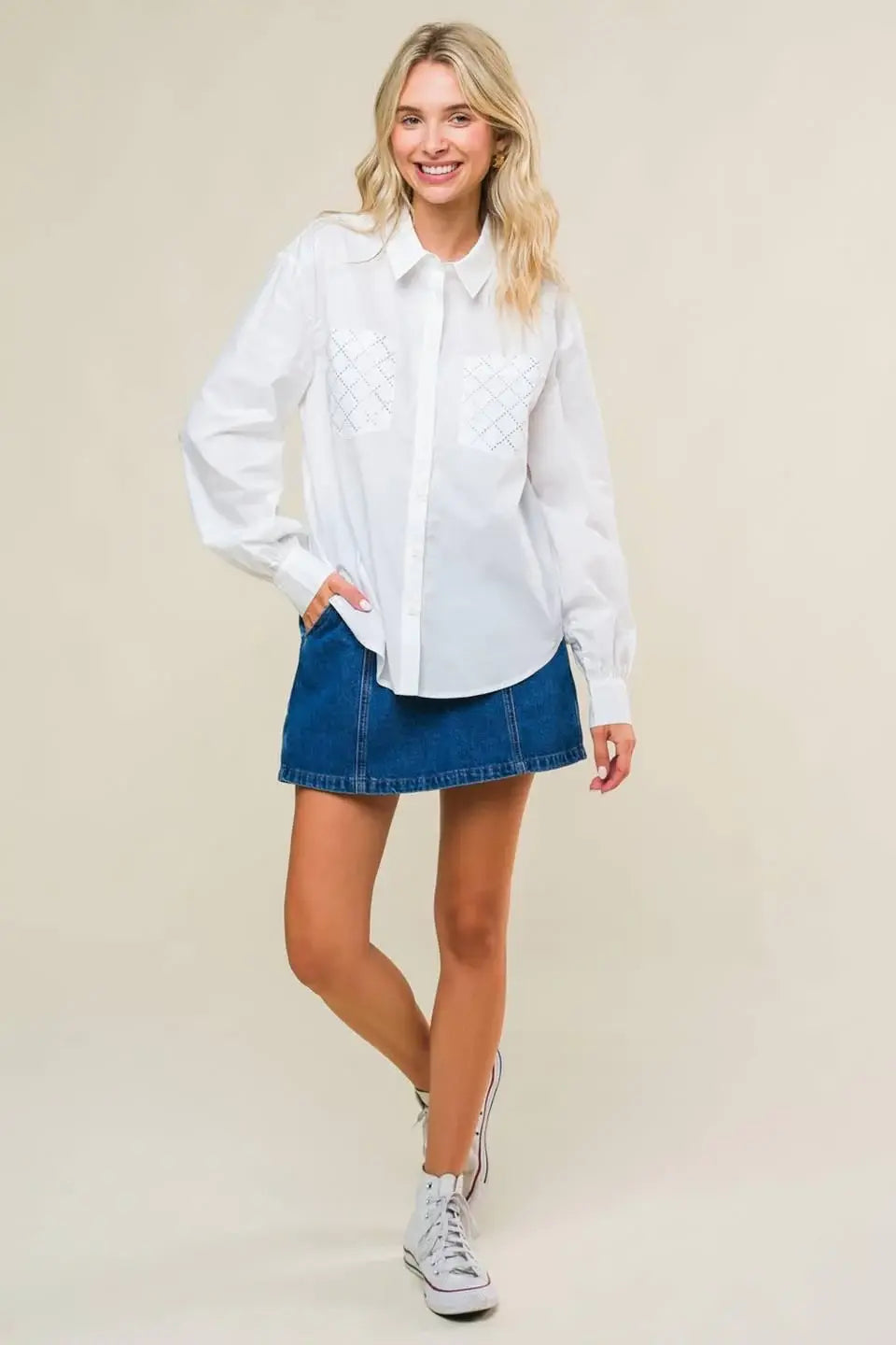 REFINED BREEZE BUTTON-UP TOP - Flying Tomato - Flyclothing LLC