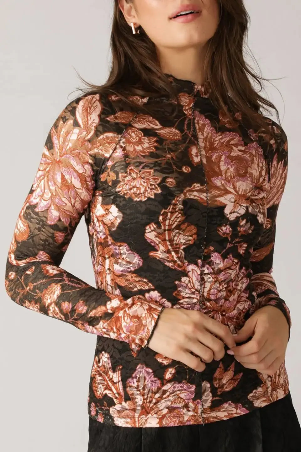 FIRESIDE CHATS STRETCH LACE TOP - Flying Tomato - Flyclothing LLC