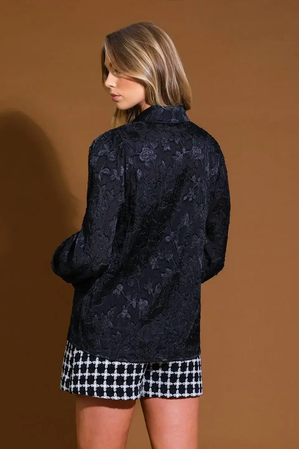 INCREDIBLE LOVE JACQUARD WOVEN TOP - Flying Tomato - Flyclothing LLC