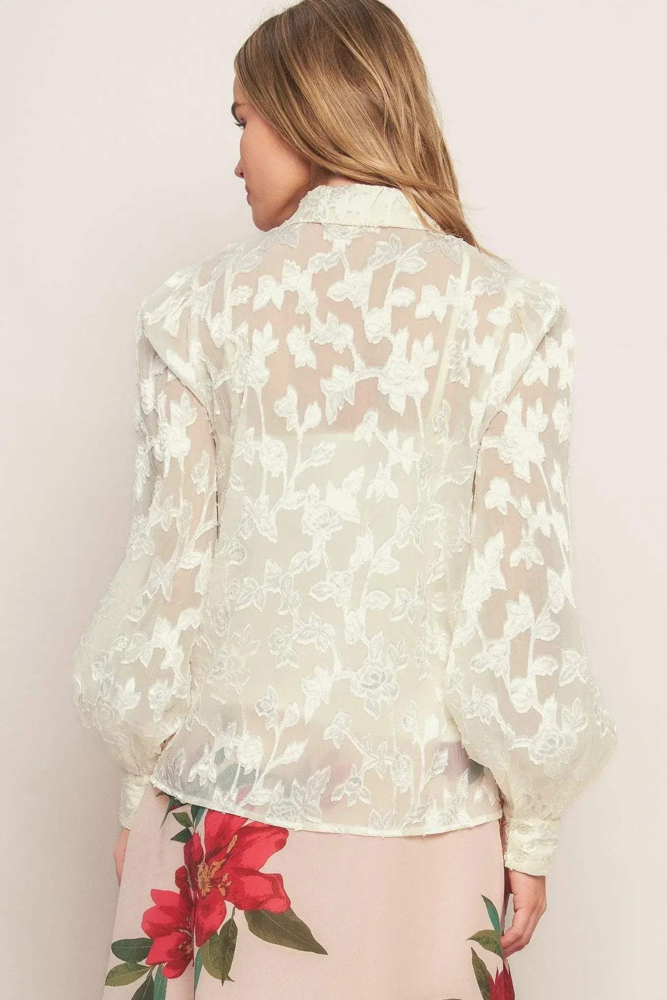 INCREDIBLE LOVE JACQUARD WOVEN TOP - Flying Tomato - Flyclothing LLC