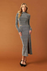 BRUNCH AT NOON EMBELLISHED TOP AND SKIRT SET - Flying Tomato - Flyclothing LLC