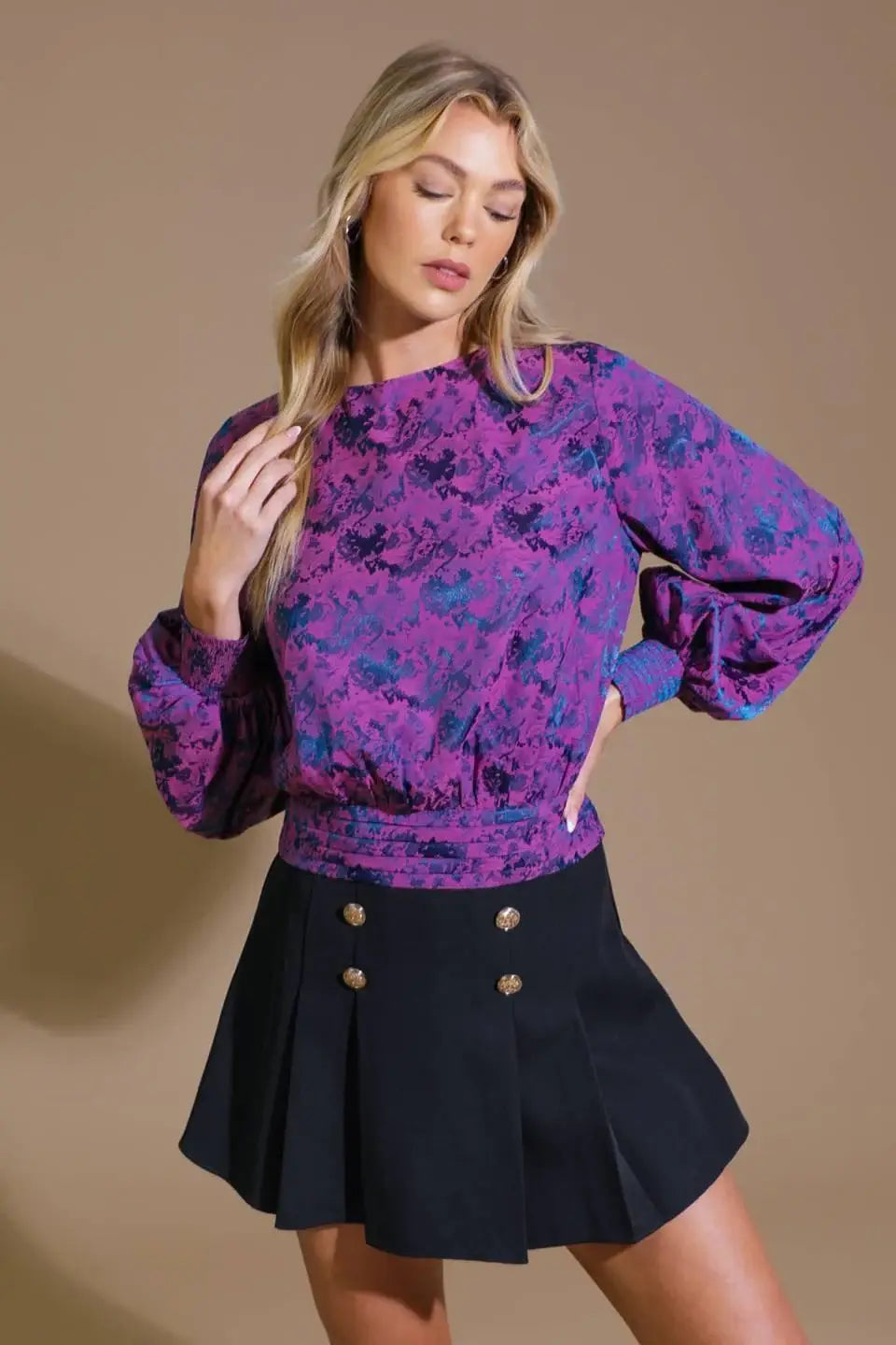 BEST PRESENCE JACQUARD WOVEN TOP - Flying Tomato - Flyclothing LLC