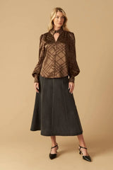 THE ART OF BALANCE WOVEN SATIN TOP - Flying Tomato - Flyclothing LLC