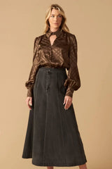 THE ART OF BALANCE WOVEN SATIN TOP - Flying Tomato - Flyclothing LLC