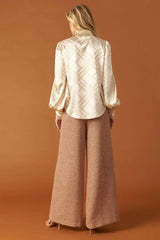 THE ART OF BALANCE WOVEN SATIN TOP - Flying Tomato - Flyclothing LLC