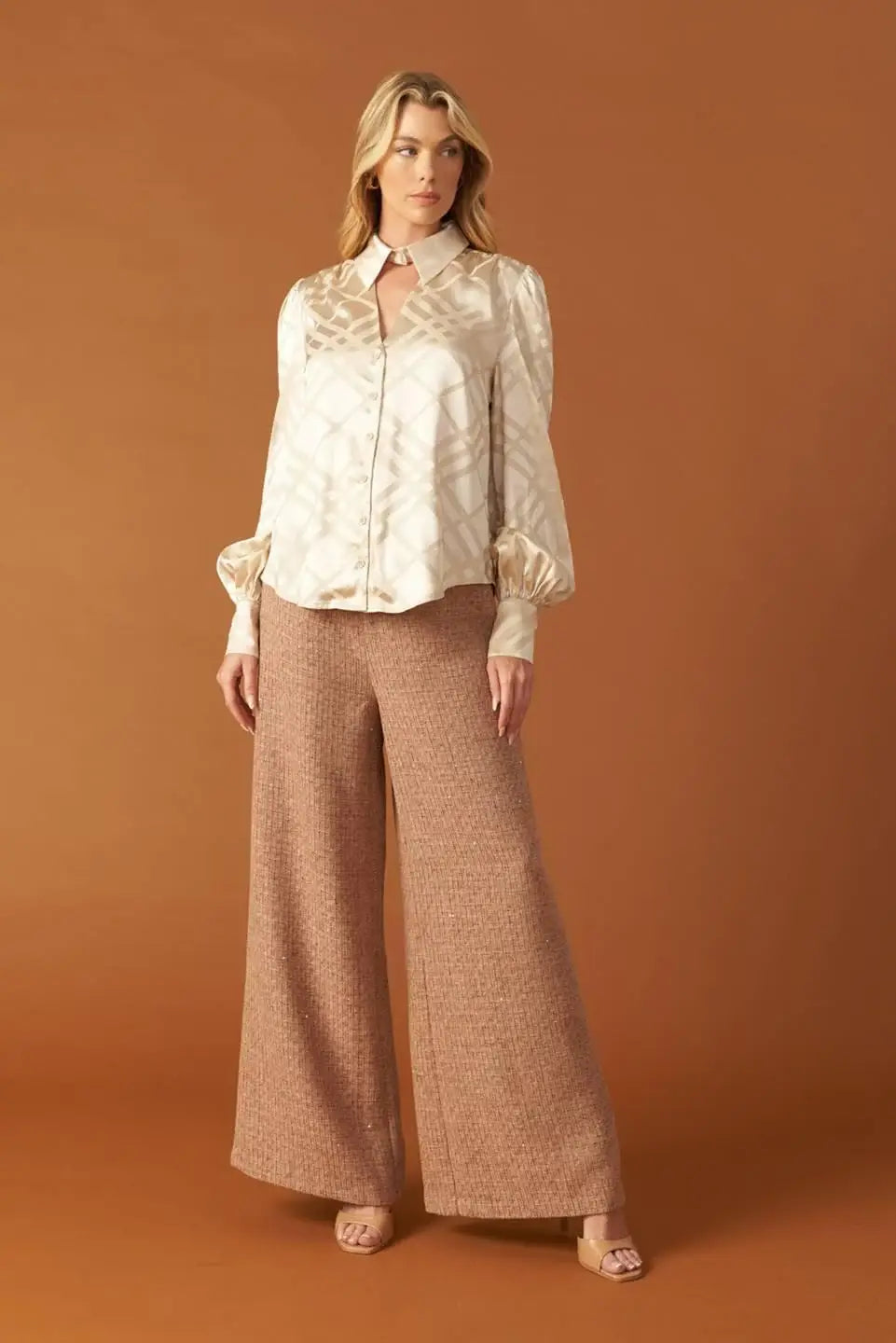 THE ART OF BALANCE WOVEN SATIN TOP - Flying Tomato - Flyclothing LLC