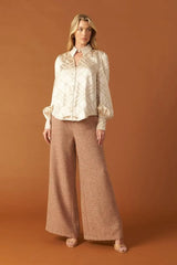 THE ART OF BALANCE WOVEN SATIN TOP - Flying Tomato - Flyclothing LLC