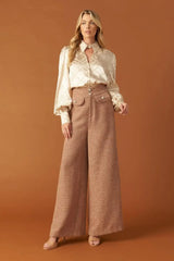 THE ART OF BALANCE WOVEN SATIN TOP - Flying Tomato - Flyclothing LLC